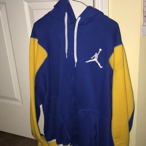 Jordan Blue/Yellow Button Up Hoodie